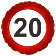 balon foliowy 20 urodziny traffic birthday 18 rnd