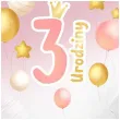 balon foliowy 3 urodziny baloniki rozowo bialy gradient 18 hrt