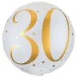 balon foliowy 30 urodziny zlote bialy santex 18 rnd
