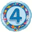 balon foliowy 4 urodziny niebieski qualatex 18 rnd