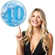 balon foliowy 40 urodziny gwiazdki niebieski qualatex bubbles 22 orb