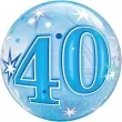 balon foliowy 40 urodziny gwiazdki niebieski qualatex bubbles 22 orb