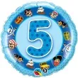 balon foliowy 5 urodziny niebieski qualatex 18 rnd