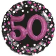 balon foliowy 50 urodziny glitz czarno rozowy amscan 32 rnd
