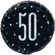 balon foliowy 50 urodziny glitz grochy czarny unique 18 rnd