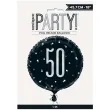 balon foliowy 50 urodziny glitz grochy czarny unique 18 rnd