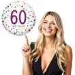 balon foliowy 60 urodziny happy birthday konfetti fioletowy amscan 40 cm