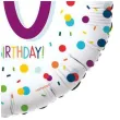 balon foliowy 60 urodziny happy birthday konfetti fioletowy amscan 40 cm