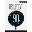 balon foliowy 90 urodziny glitz grochy czarny unique 18 rnd