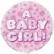 balon foliowy a baby girl jasno rozowy unique 18 rnd