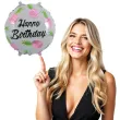 balon foliowy ananasowe happy birthday rozowy 18 rnd