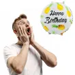balon foliowy ananasowe happy birthday zolty 18 rnd