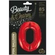 balon foliowy beauty and charm cyfra 0 czerwony godan 33 dgt