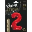 balon foliowy beauty and charm cyfra 2 czerwony godan 33 dgt