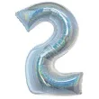 balon foliowy beauty and charm cyfra 2 holograficzna srebrny godan 28 dgt