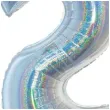 balon foliowy beauty and charm cyfra 2 srebrny holograficzny godan 30 dgt