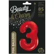 balon foliowy beauty and charm cyfra 3 czerwony godan 33 dgt