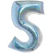 balon foliowy beauty and charm cyfra 5 srebrny holograficzny godan 30 dgt