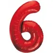 balon foliowy beauty and charm cyfra 6 czerwony godan 33 dgt