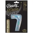 balon foliowy beauty and charm cyfra 7 srebrny holograficzny godan 30 dgt