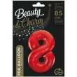 balon foliowy beauty and charm cyfra 8 czerwony godan 33 dgt