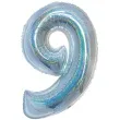 balon foliowy beauty and charm cyfra 9 srebrny holograficzny godan 30 dgt