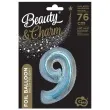 balon foliowy beauty and charm cyfra 9 srebrny holograficzny godan 30 dgt