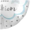 balon foliowy bedziesz dziadkiem bialo niebieski premioloon 17 rnd