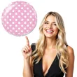 balon foliowy biale grochy rozowy flexmetal 18 rnd