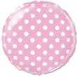 balon foliowy biale grochy rozowy flexmetal 18 rnd
