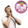 balon foliowy birthday girl rozowy amscan 18 rnd