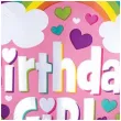 balon foliowy birthday girl rozowy amscan 18 rnd