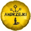 balon foliowy blyszczace andrzejki klucz i swieca zloto czarny 18 rnd