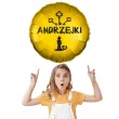 balon foliowy blyszczace andrzejki klucz i swieca zloto czarny 18 rnd