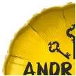 balon foliowy blyszczace andrzejki klucz i swieca zloto czarny 18 rnd
