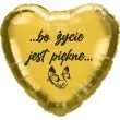 balon foliowy bo zycie jest piekne zloto czarny 18 hrt