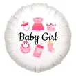 balon foliowy bobo girl baby girl dekoracja na baby shower dziewczynki bialy 18 rnd