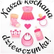 balon foliowy bodo girl kochana dziewczynka dekoracja na baby shower bialy 18 rnd