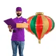 balon foliowy bombka spiczasta czerwono zielony partydeco 19 shp