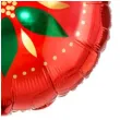 balon foliowy bombka z kwiatem czerwony partydeco 18 rnd