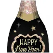 balon foliowy butelka szampana happy new year sylwester z brokatem rose gold jix 38 shp