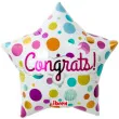 balon foliowy congrats bialy w kropki takarakosan 15 str