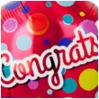 balon foliowy congrats czerwony w kropki takarakosan 15 str