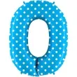 balon foliowy cyfra 0 biale kropki niebieski grabo 40 dgt