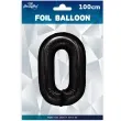 balon foliowy cyfra 0 czarny partypal 39 dgt