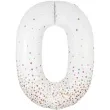 balon foliowy cyfra 0 holograficzne grochy bialy oaktree 34 dgt