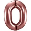 balon foliowy cyfra 0 metaliczny brazowy folat 34 dgt