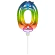 balon foliowy cyfra 0 mini teczowy folat 14 dgt