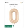 balon foliowy cyfra 0 pastel bezowy partydeco 34 dgt