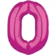 balon foliowy cyfra 0 rozowy amscan 26 dgt
